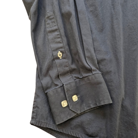 Cinch Western Button Down Shirt Men's Medium Navy Blue 100% Cotton Long Sleeve - Picture 3 of 7